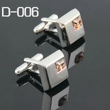 Orange Rhinestone Cufflinks for Men D-006