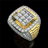 Men's Crystal Zircon Ring Wedding Band Jewelry