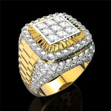 Men's Crystal Zircon Ring Wedding Band Jewelry