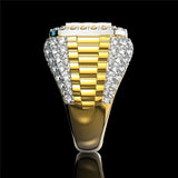 Men's Crystal Zircon Ring Wedding Band Jewelry