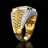Men's Crystal Zircon Ring Wedding Band Jewelry