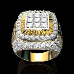 Men's Crystal Zircon Ring Wedding Band Jewelry