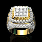Men's Crystal Zircon Ring Wedding Band Jewelry