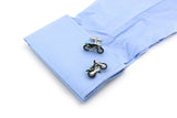 Green Mountain Bike Brass Cufflinks