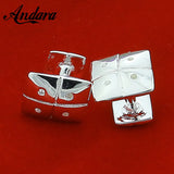 Square Single Button Cufflinks Silver Jewelry for Shirts