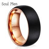 Men's Tungsten Carbide Silver Rings Wedding Band Engrave Name