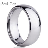 Men's Tungsten Carbide Silver Rings Wedding Band Engrave Name
