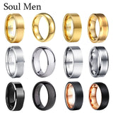 Men's Tungsten Carbide Silver Rings Wedding Band Engrave Name