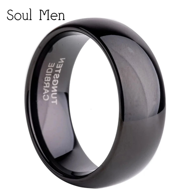 Men's Tungsten Carbide Silver Rings Wedding Band Engrave Name