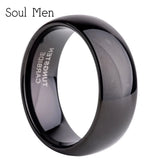 Men's Tungsten Carbide Silver Rings Wedding Band Engrave Name