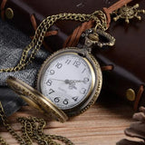 Men's Vintage Skull Pocket Watch Pendant Necklace Personality Rock