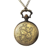 Men's Vintage Skull Pocket Watch Pendant Necklace Personality Rock