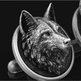 Men's Wolf Head Retro Cufflinks French Shirts High Cuff Button