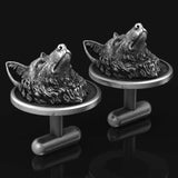 Men's Wolf Head Retro Cufflinks French Shirts High Cuff Button