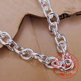925 Silver Thick Link Chain Bracelet Charm OT Men Women