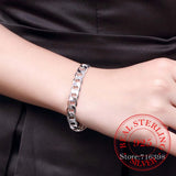Men's 925 Sterling Silver Charm 8 Inch Bracelet for Women Men
