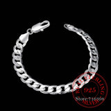 Men's 925 Sterling Silver Charm 8 Inch Bracelet for Women Men