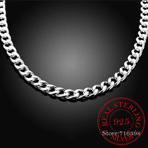 Mens 925 Sterling Silver 10mm Chain Necklace High Male Jewelry 20'' 24''