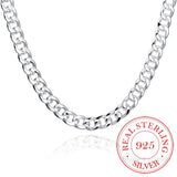 Mens 925 Sterling Silver 10mm Chain Necklace High Male Jewelry 20'' 24''