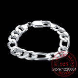Men's 925 Silver 12mm Chains Bracelet Bangle