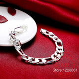 Men's 925 Silver 12mm Chains Bracelet Bangle