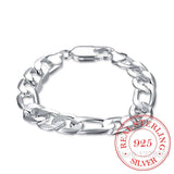 Men's 925 Silver 12mm Chains Bracelet Bangle
