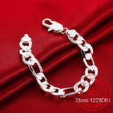 Men's 925 Silver 12mm Chains Bracelet Bangle