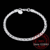 925 Sterling Silver 4mm Twisted Chain Bracelet Bangle