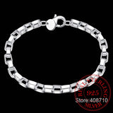 Men's 925 Sterling Silver 5mm Box Chain Bracelet Bangle Gift