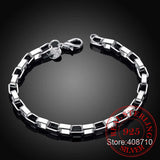 Men's 925 Sterling Silver 5mm Box Chain Bracelet Bangle Gift