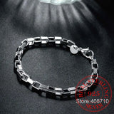 Men's 925 Sterling Silver 5mm Box Chain Bracelet Bangle Gift