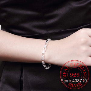 Men's 925 Sterling Silver 5mm Box Chain Bracelet Bangle Gift