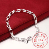 Men's 925 Sterling Silver 5mm Box Chain Bracelet Bangle Gift