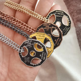 Men's Fitness Collar Gym Necklace Weight Plate Barbell Dumbbell Pendant