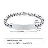 Men's Stainless Steel Bracelet 6mm Box Chain Wristband