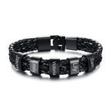 Men's Family BFF Names Bracelets with Beads Charm Jewelry