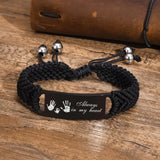 Men's Personalize ID Bracelets, Handmade Rope Chain Wristband