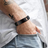 Men's Personalize ID Bracelets, Handmade Rope Chain Wristband