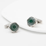 Men's Green Stone French Cufflinks for Business Banquet Shirts