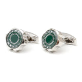 Men's Green Stone French Cufflinks for Business Banquet Shirts