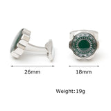 Men's Green Stone French Cufflinks for Business Banquet Shirts