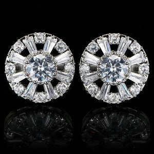 Zircon and Red Stone Cufflinks for Men and Women
