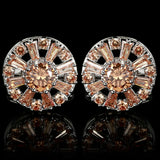 Zircon and Red Stone Cufflinks for Men and Women