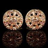Zircon and Red Stone Cufflinks for Men and Women