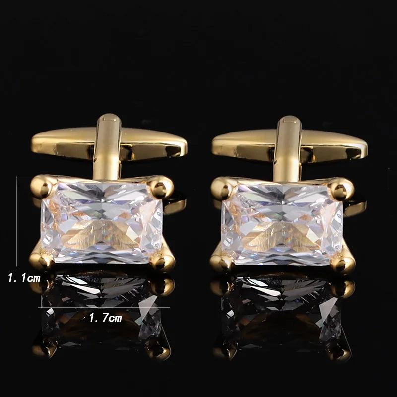 French Shirts Cufflinks Crystal Zircon Business Banquet Wedding Jewelry
