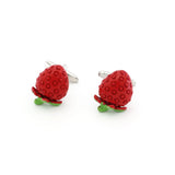 Men's Strawberry Cufflinks Brass Material Red Fruit Cuff Links