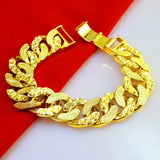 Men's 24k Pure 12mm Rope Shape Hand Chain 999 Bracelet Bangle