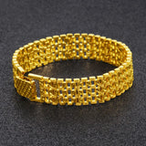 24k Pure 15mm Rope Shape Hand Chain 999 Bracelet Bangle