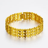 24k Pure 15mm Rope Shape Hand Chain 999 Bracelet Bangle
