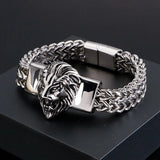 Men's Stainless Steel Lion Head Bracelet